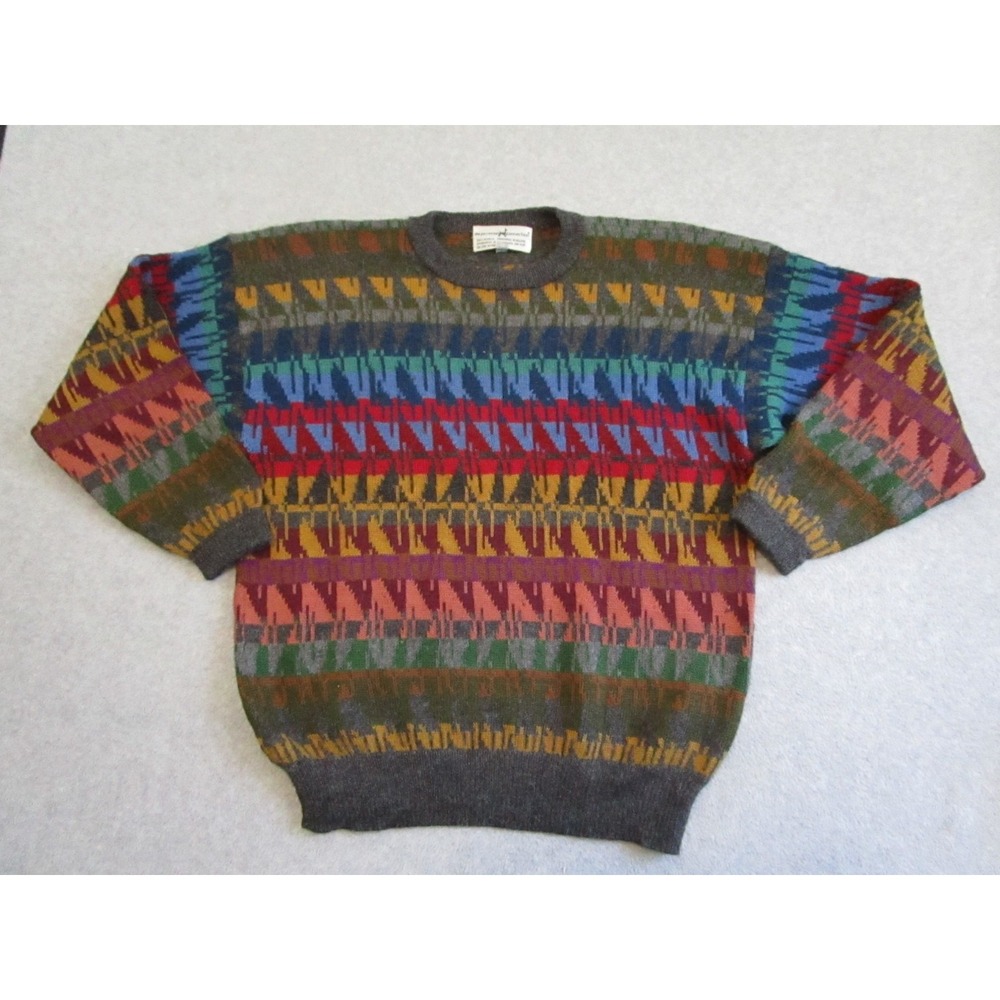 Peruvian Connection‎ Sweater Womens Medium Multi-Color Alpaca Geometric Vintage